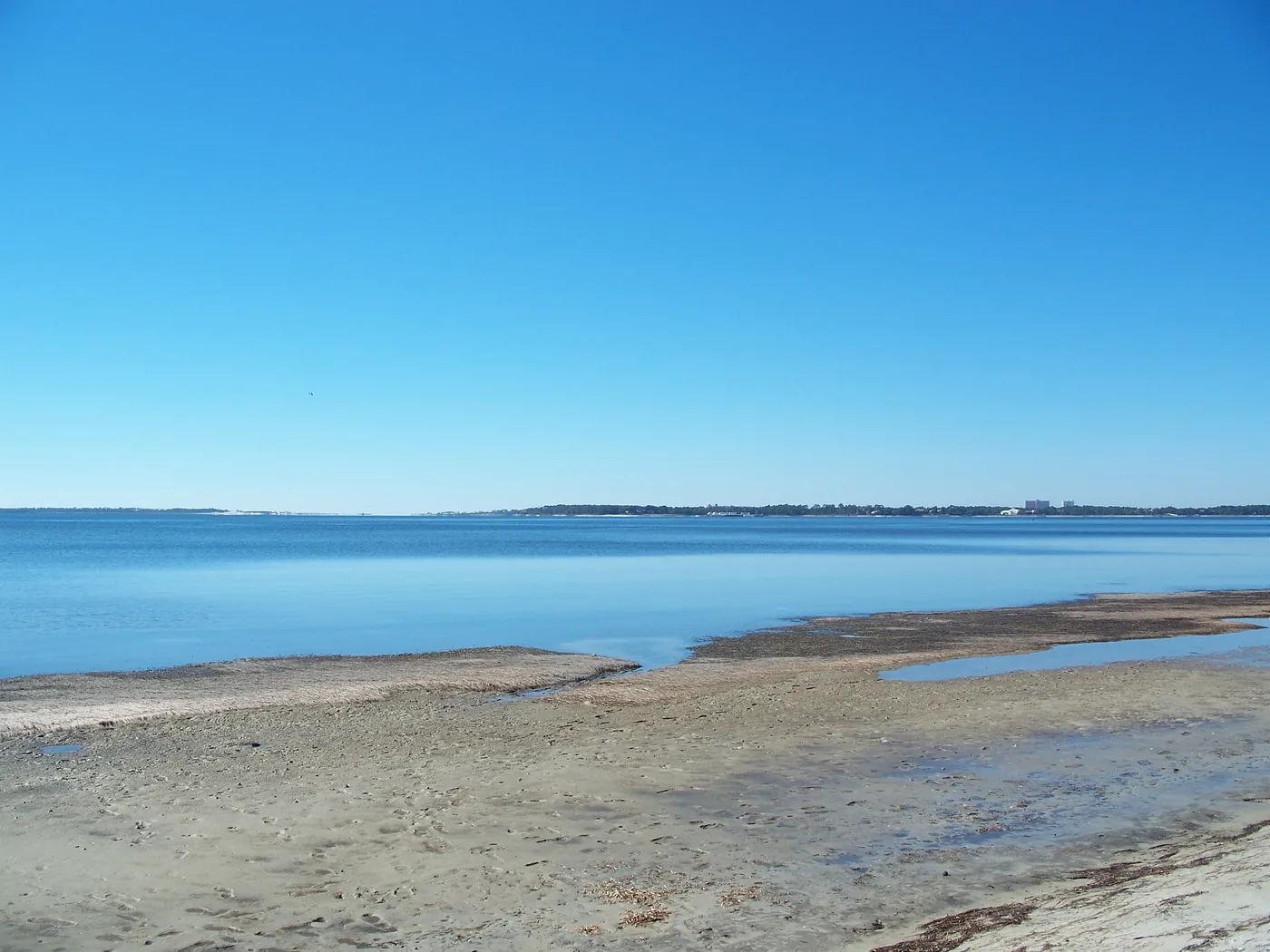 Low tide on St. Andrew Bay along the Panama City shoreline.