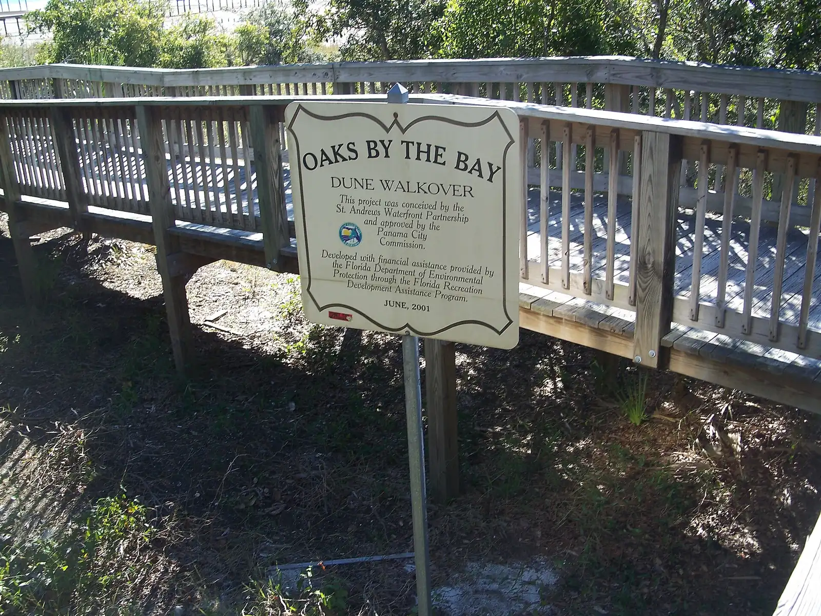 The dune walkover at Oaks by the Bay Park in Panama City.