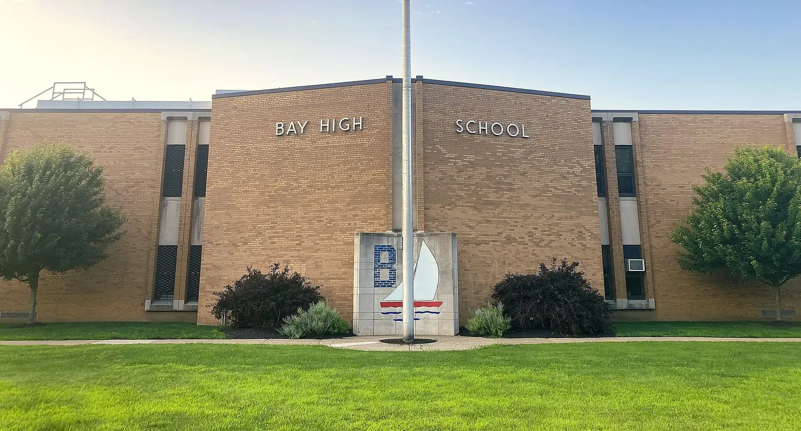 The front of Bay High School on Harrison Avenue, the zoned high school for most of Panama City.