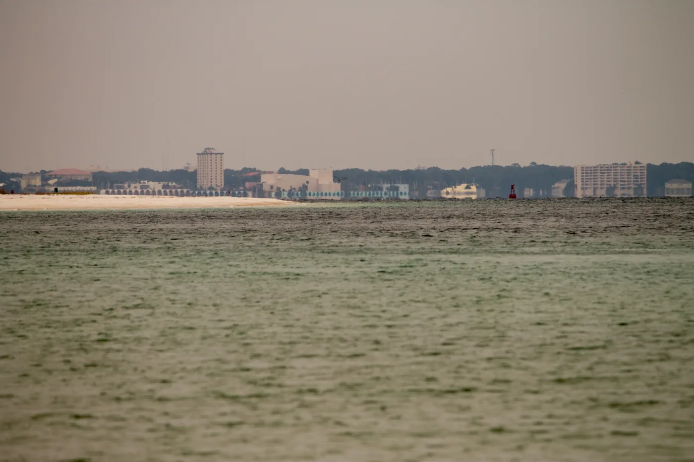 Panama City seen across St. Andrew Bay from St. Andrews State Park.